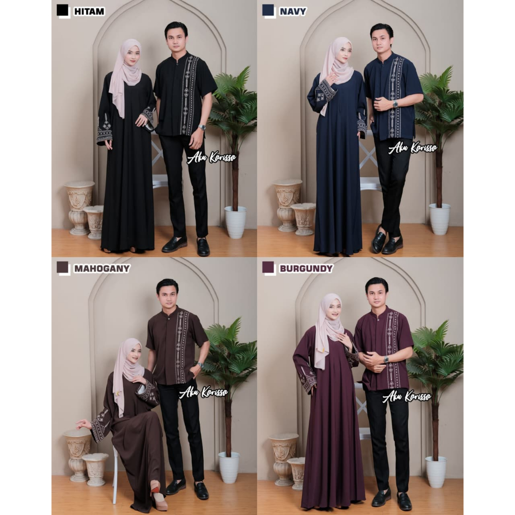 COUPLE ZAFRAN ZAFIRA AKU KARISSA, COUPLE NANDA DAN NINDA AKU KARISSA,, dress bahan polo linen