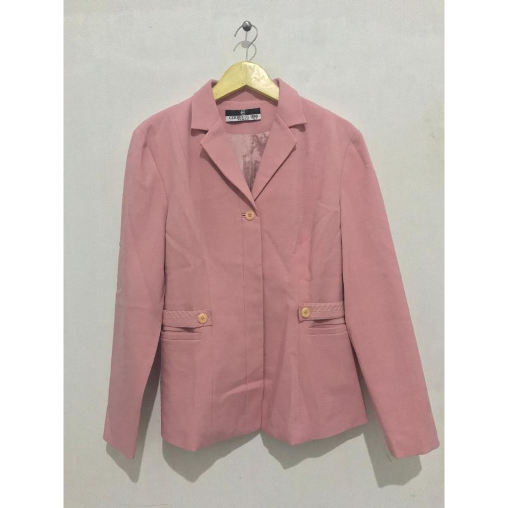 Blazer Pink Cewek PL Premi Jas Wanita Cantik Kekinian Soft Pastel Kerja Murah