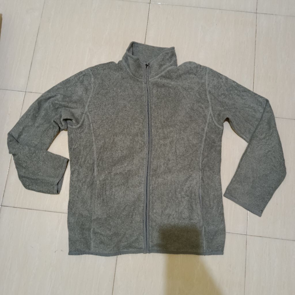 Jacket Polar Uniqlo Size L Abu Outdoor Gunung Original
