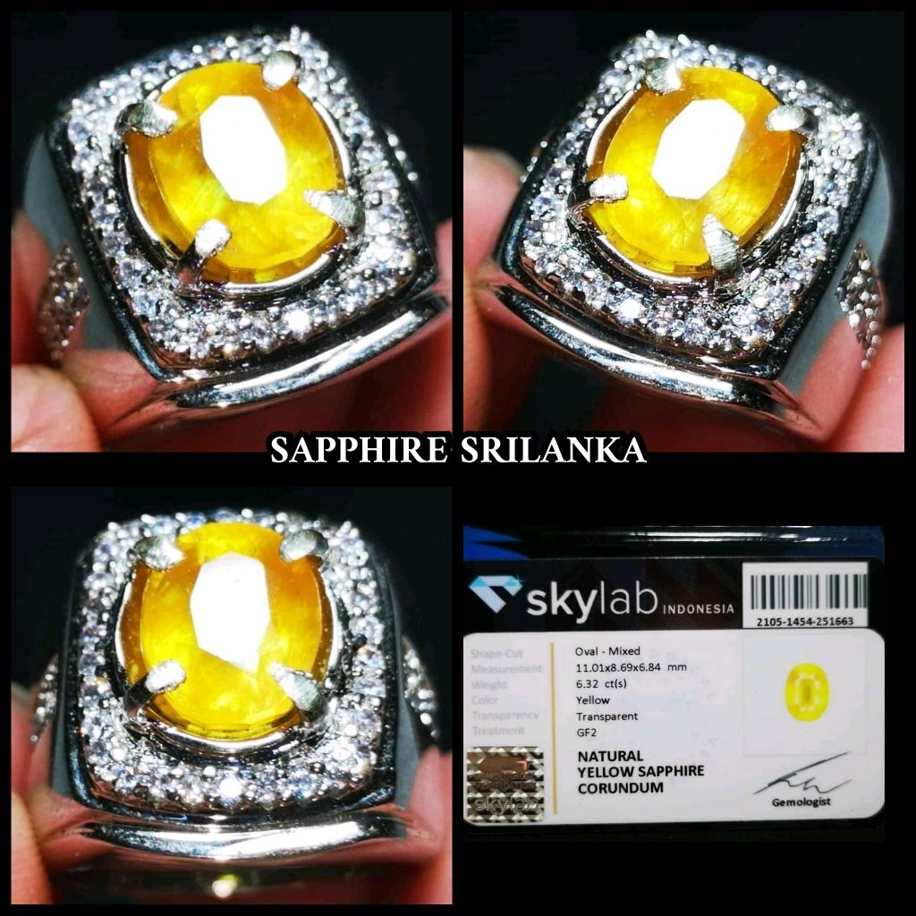 permata yakut sapphire srilanka + memo sky lab