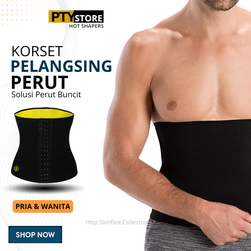 Korset Pelangsing Perut Buncit Pria Wanita Alat Pembakar Lemak Korset Slimming Waist Cincher Pengeci