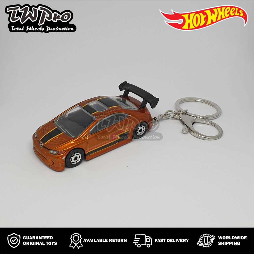 GANTUNGAN KUNCI HOT WHEELS 2006 HONDA CIVIC SI - SHRIMP HOOK - CANTOLAN UDANG - KEYRING - KEYCHAIN -