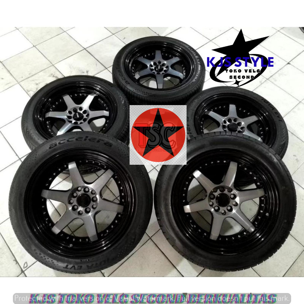 MENJUAL VELG RACING SECOND MODEL CELONG HSR BORGO RING 17 PCD 5X100-5X114,3 COCOK UNTUK MOBIL NEW VE