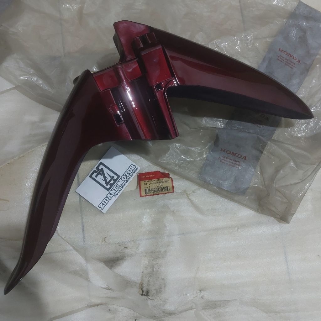 front fender spakbor slebor sayap depan merah maroon marun honda supra x lama bapak merah original A