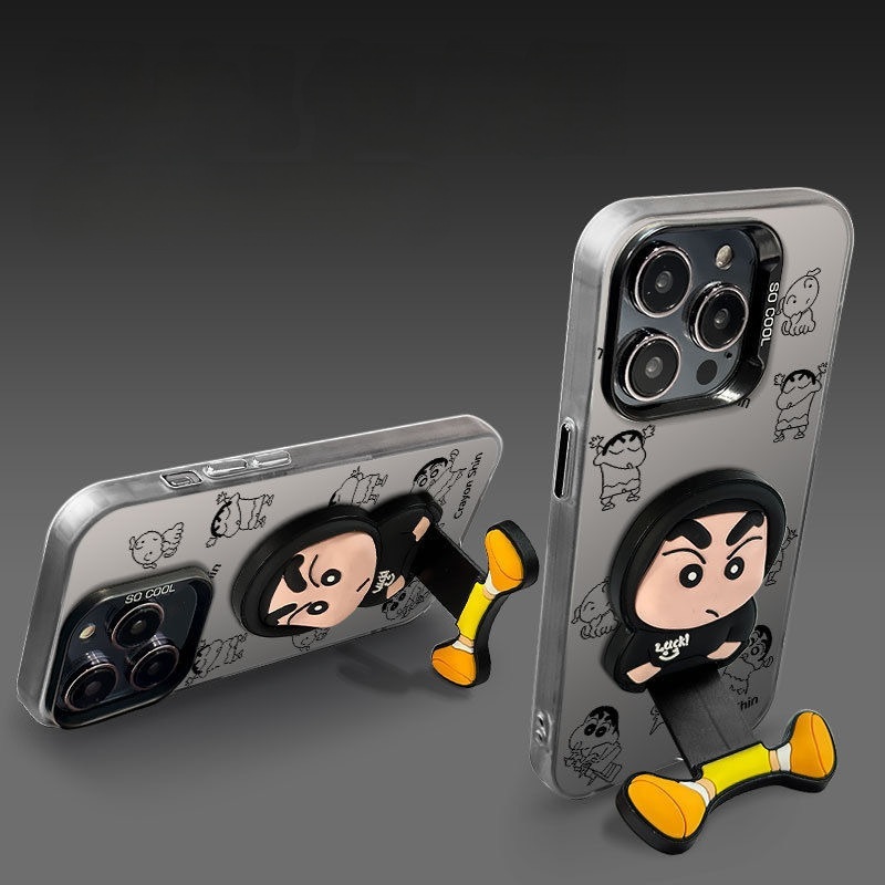 Colmer Phone Holder Dudukan HP Model Tempel Karakter Lucu 3D Crayon Shinchan Stand HP Meja Lipat Tar