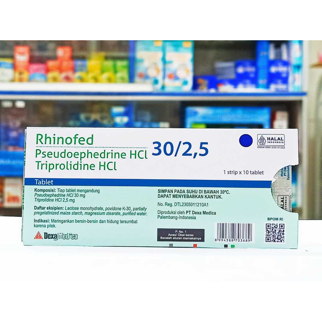 RHINOFED (1 STRIP ISI 10 TABLET) - MENGATASI PILEK, ALERGI, BERSIN-BERSIN DAN HIDUNG TERSUMBAT