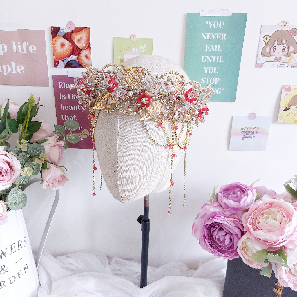 28H [Handmadebychindy] Suntiang Modern/ Suntiang wedding hijab/ sunting pengantin/ Aksesoris pengant