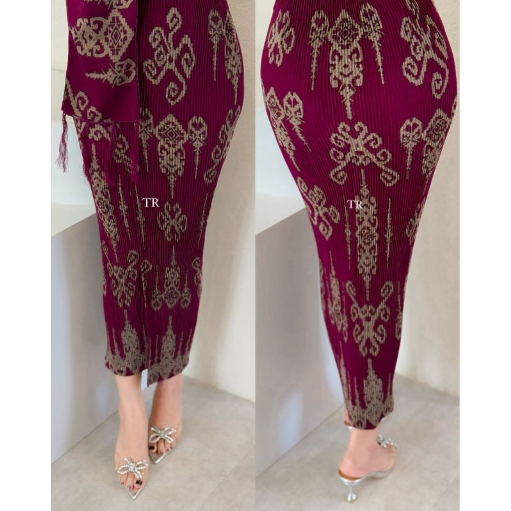 Kamen Jadi Plisket Set Selendang bawahan tradisional setelan kebaya wanita rok bali