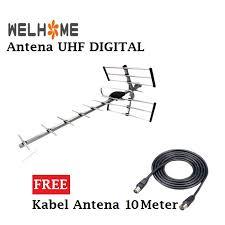 Antena TV Welhome UHF Digital 10M Kabel Gratis