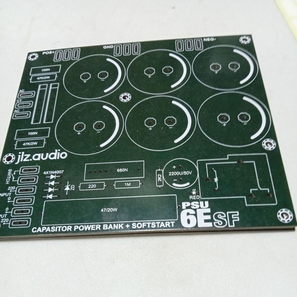 Pcb psu 6 elco capasitot power bank+softstart