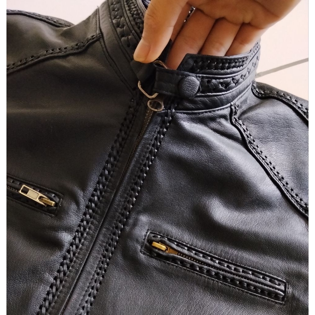 Jaket Kulit Domba Jahitan Sulam Asli Garut