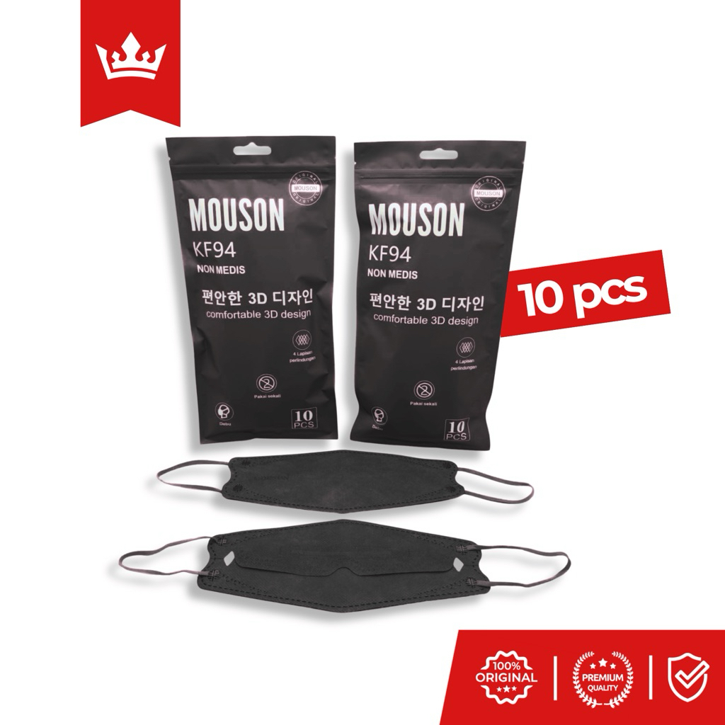 Masker KF94 MOUSON 3D Non Medis Warna Pink - Isi 10 pcs
