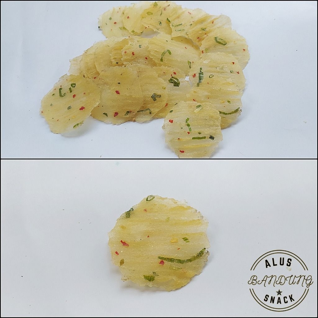 Keripik Singkong Mentah Pedas / Keripik Singkong Kecil/ Opak Singkong Mentah