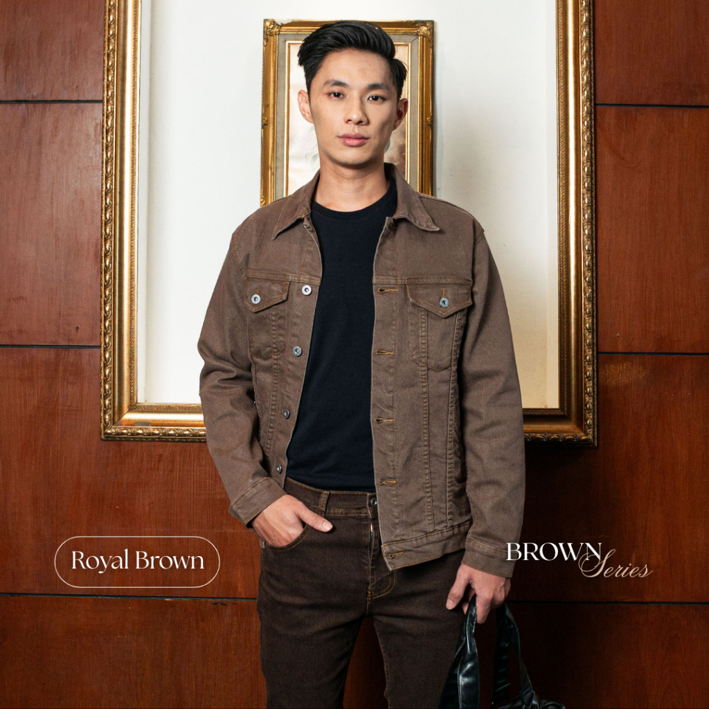 NEW DEALS UNITEDJEANS - ULTIMATE DENIM JACKET - JACKET JEANS PRIA BAHAN SOFT STRETCH DENIM - BROWN