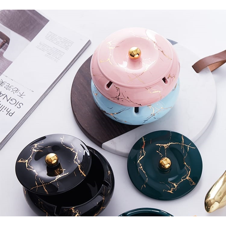 [ STR ] Tempat Asbak Abu Rokok Keramik Marble Marbel Marmer Nordic /asbak rokok