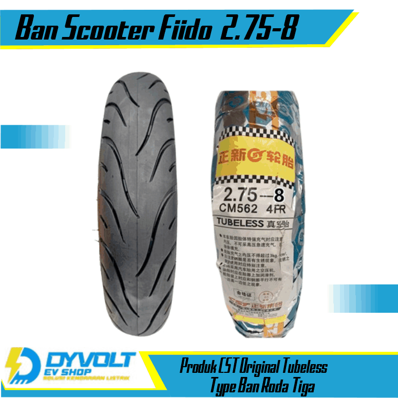 Ban Scooter FIIDO 2.75-8 Merk CST Original Type Tubeless