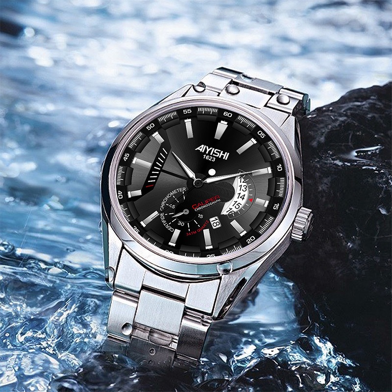 AIYISHI COD Jam Tangan Pria Bercahaya Tahan Air Jam Tangan Kuarsa Pria Fashion Tahan Air