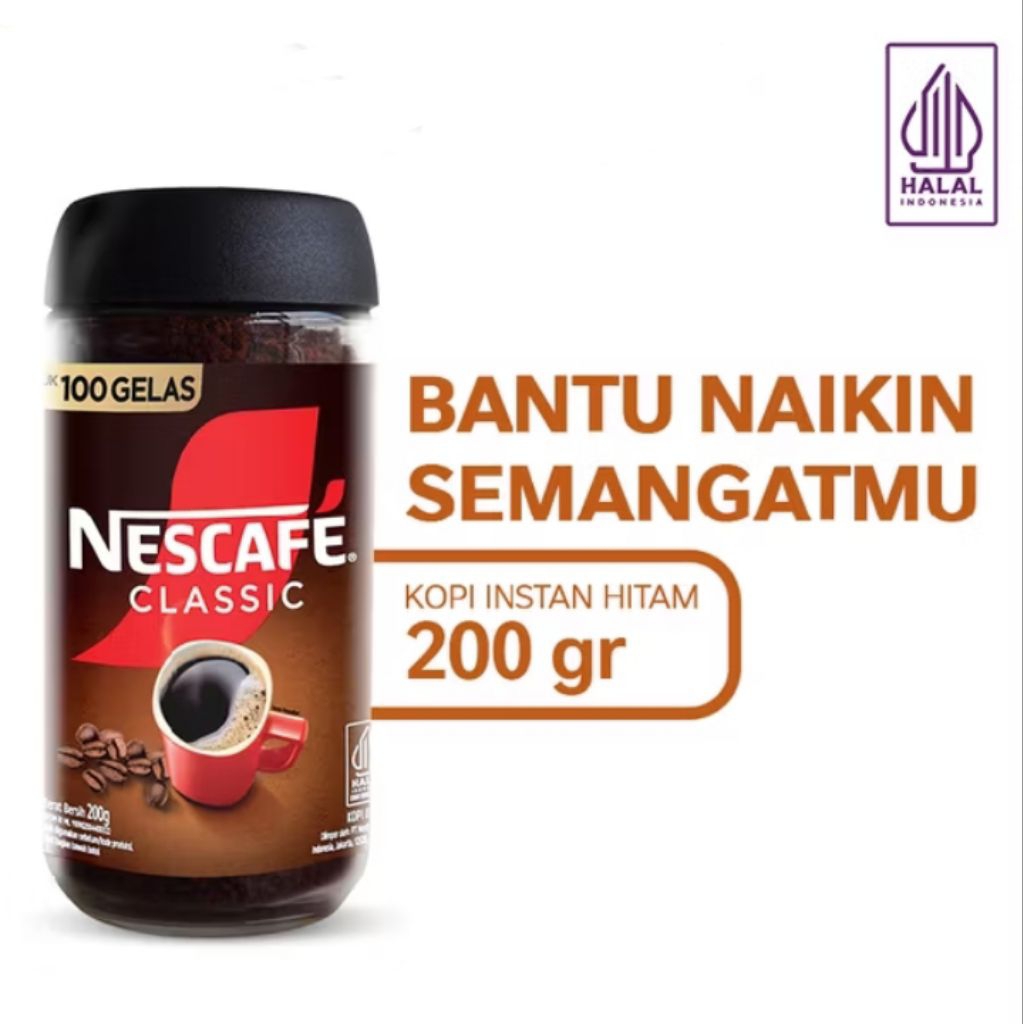 NESCAFE Classic Kopi Bubuk Hitam 200gr