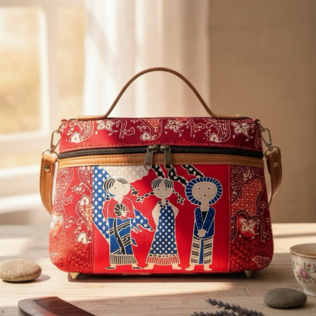 tas batik sling bag motif bu tejo kombinasi lurik