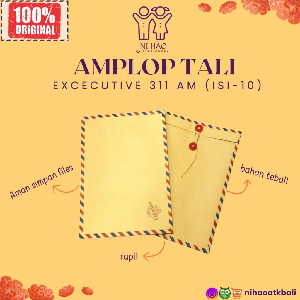 AMPLOP SURAT COKLAT TALI EXECUTIVE E311 - PER PACK ISI 10 LEMBAR