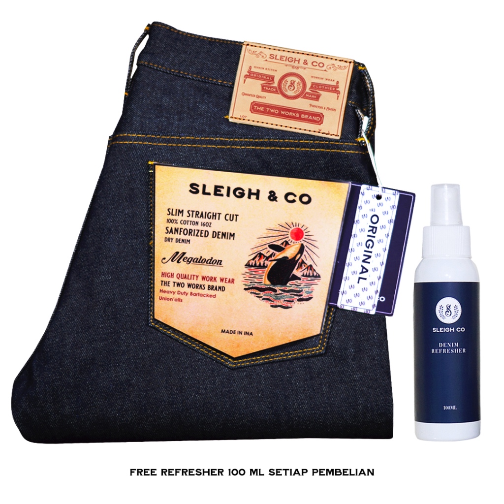 Sleigh & Co - Megalodon 16oz  Pants Denim Selvedge Accent - Extra Deep Indigo