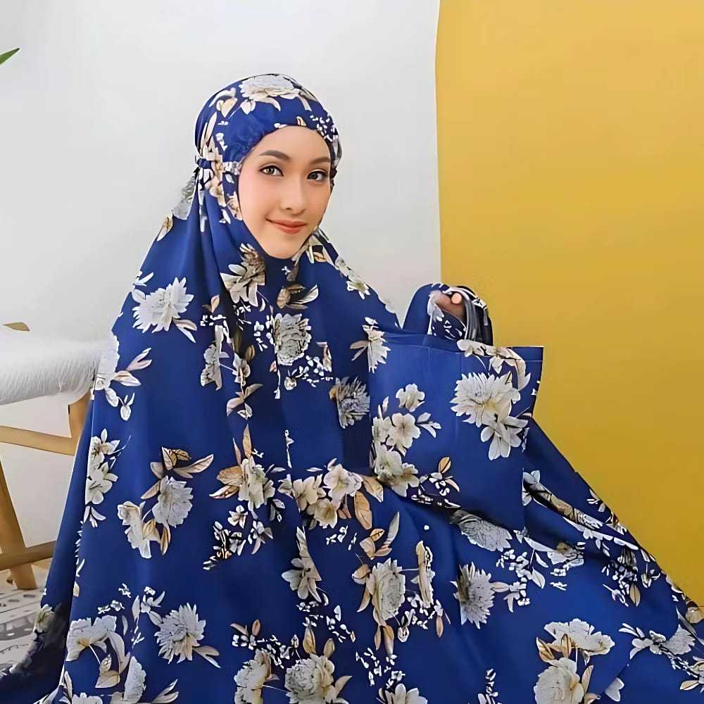 Mukena bunga sakura jumbo muat bb 50 hingga 90kg mukenah dewasa bunga sakura bahan katun mikro adem 