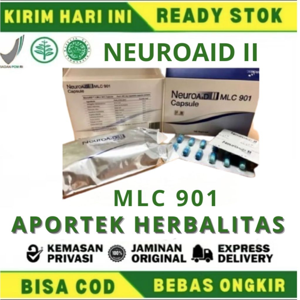 Terbaru_ OBAT STROKE & TEKANAN DARAH TINGGI _  Neuroaid ll Mlc 901 1 strip isi 12 capsule _ Suplemen