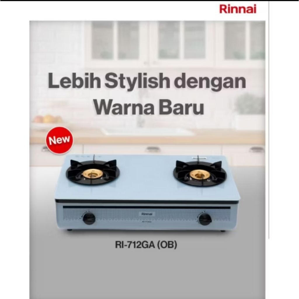 Kompor Gas Rinnai 712 GA OB/Rinnai Kompor Kaca