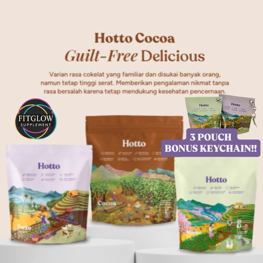 (BONUS KEYCHAIN) HOTTO PURTO | HOTTO COCOA | HOTTO MAME Hotto Edamame Superfood Meal Replacement Mul