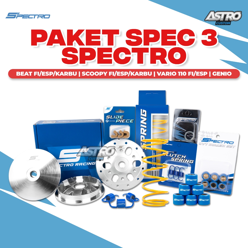 Spectro Paket Upgrade CVT Spec 3 BeaT Fi ESP Scoopy Fi ESP Genio Vario 110 Fi Roller Mangkok Kampas