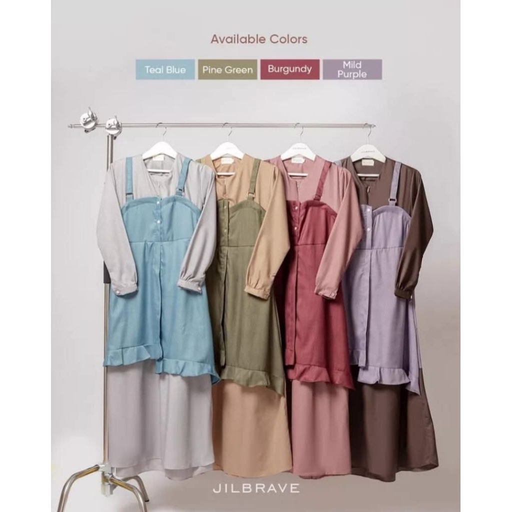 jilbrave dress warna teal blue size m preloved bagus