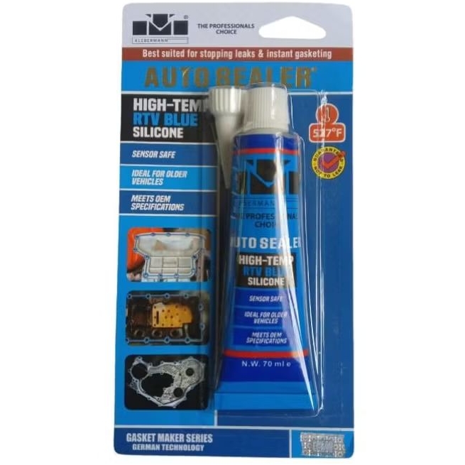 Lem Silikon Netral Warna Biru Klebermann Auto Sealer High Temp Setara Permatex Blue