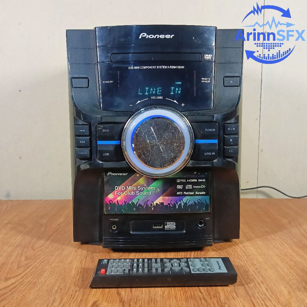 2.1 head compo Pioneer X-RSM410DVH 500watt RMS bekas normal original