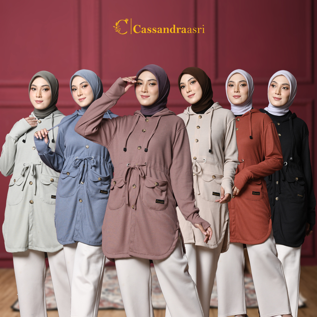 Cassanraasri - Floria Outerwear Muslimah Catton Knitt Premium Jaket Wanita Muslimah Outer Syar'i