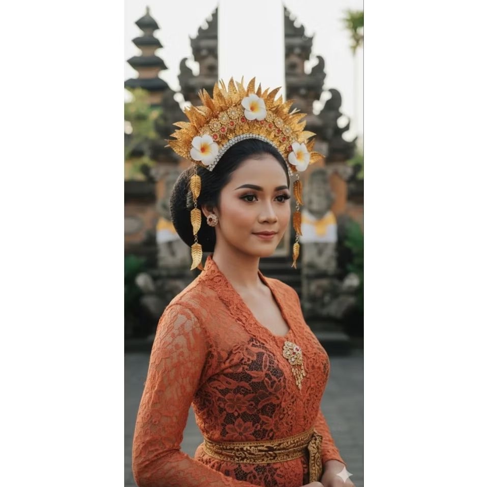 HIASAN KEPALA MAHKOTA ADAT BALI BUNGA KAMBOJA