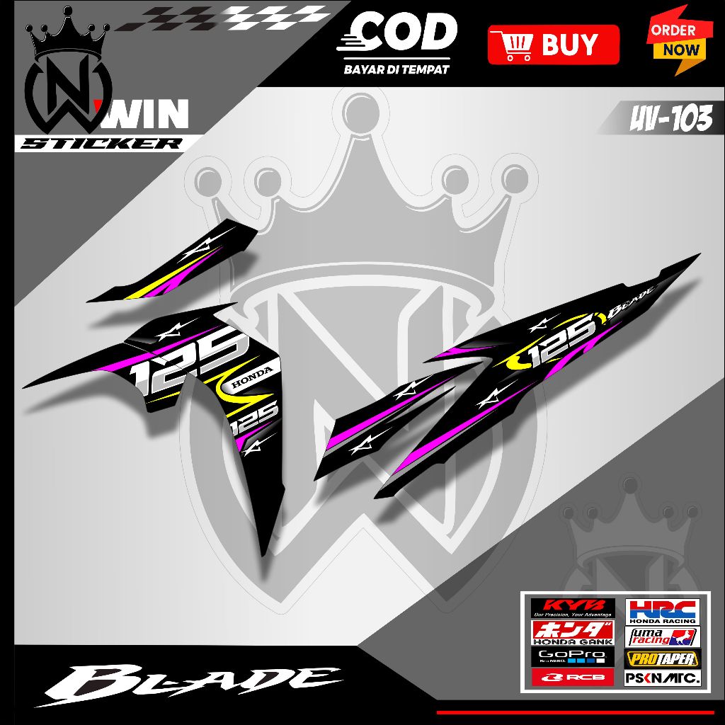 Striping Transparan Blade Fi 125 Sticker Striping Blade stiker List Blade 125 WN.UV-103