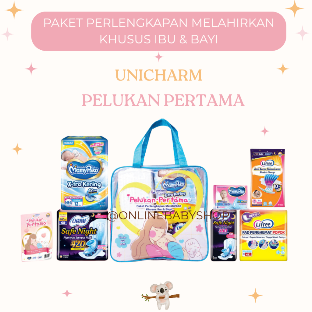 Paket Perlengkapan Melahirkan Unicharm - MamyPoko Charm Lifree