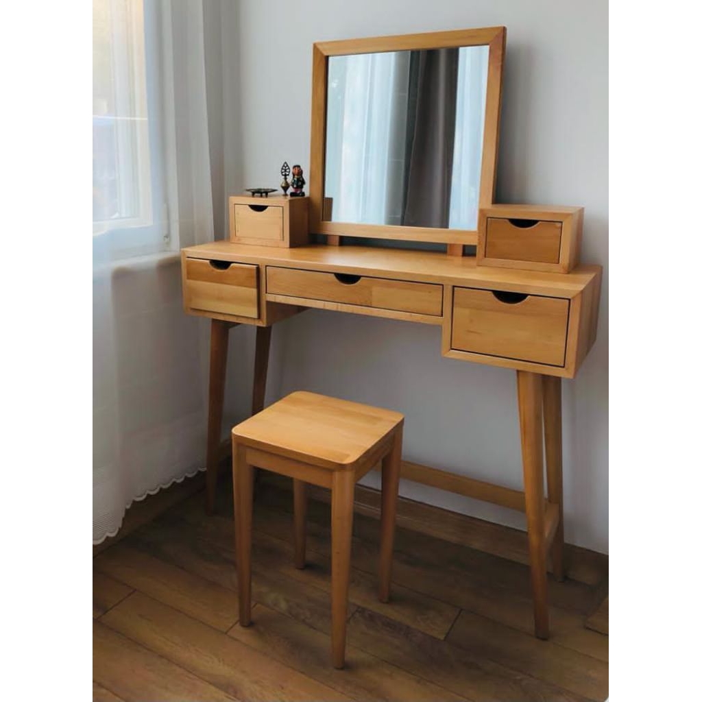 meja rias/meja rias minimalis/meja rias kayu/meja rias minimalis estetik+kursi/meja rias aesthetic/m