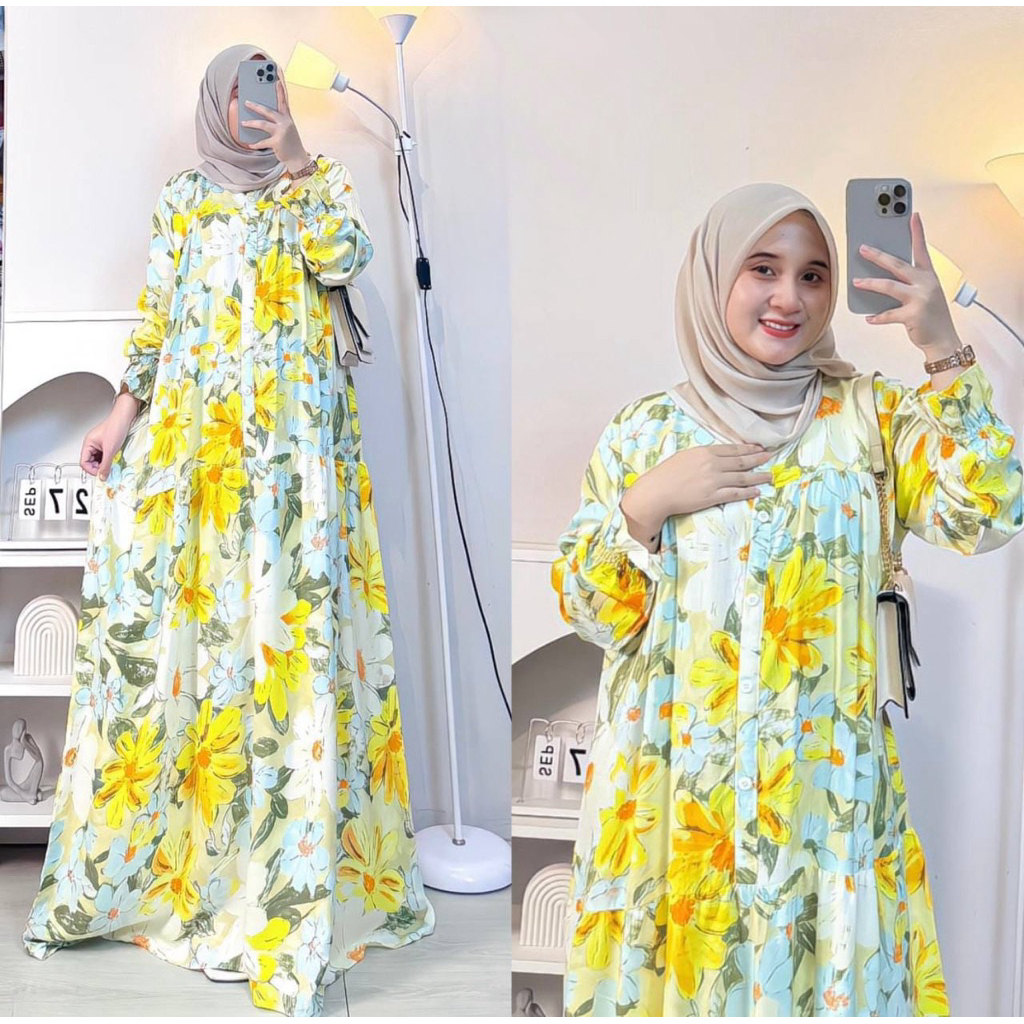 MFQ.ID [BISA COD]PREMIUM//GAMIS LYBEL RAYON DIAMOND PREMIUM GAMIS MOTIF BUNGA ZIGZAG SALUR POLOS GAM