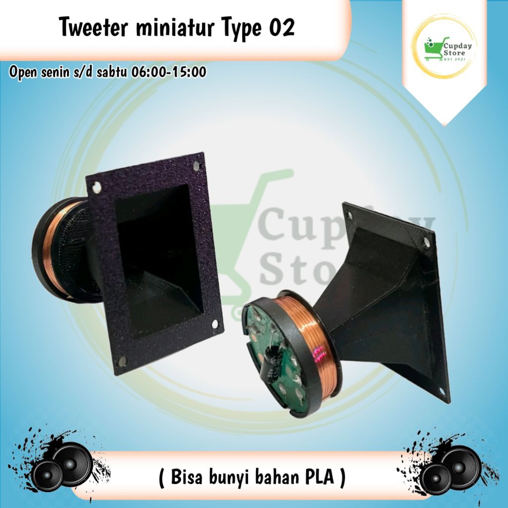 Tweeter miniatur sound system bisa bunyi type 02 bahan PLA/untuk miniatur sound system