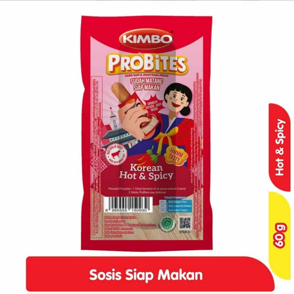 Kimbo Probites Sosis Korean Hot & Spicy 60g