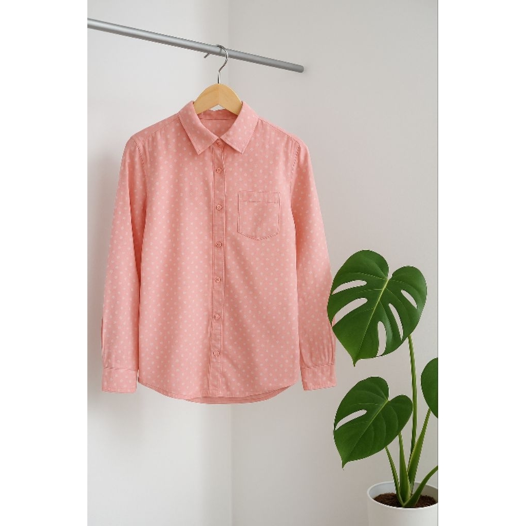 Preloved Story - Kemeja Atasan Wanita RODEO ORI Bahan Katun Warna Gradasi Pink Ungu