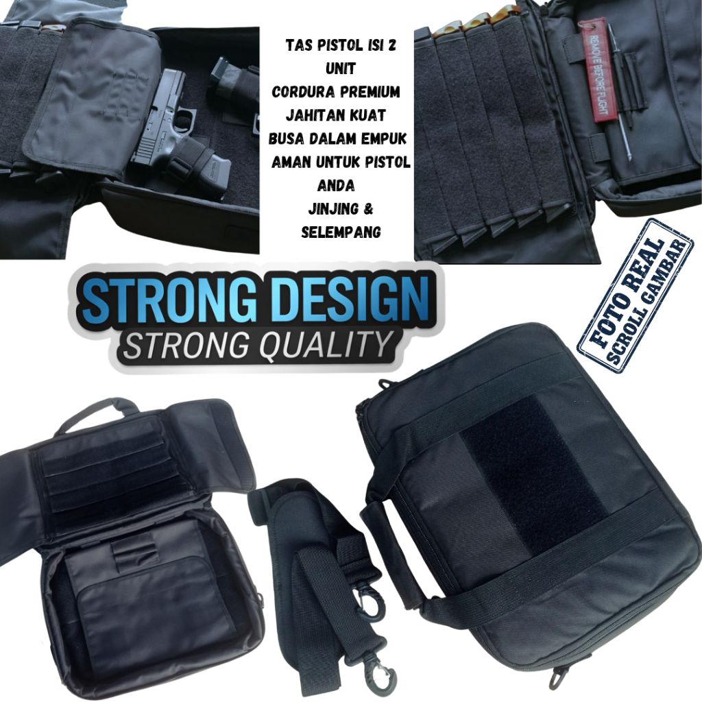Tas Pistol Gun Bag — tas airsoft-tas hand gun-gun case-Softcase Pistol Cordura, Busa Pelindung, Muat