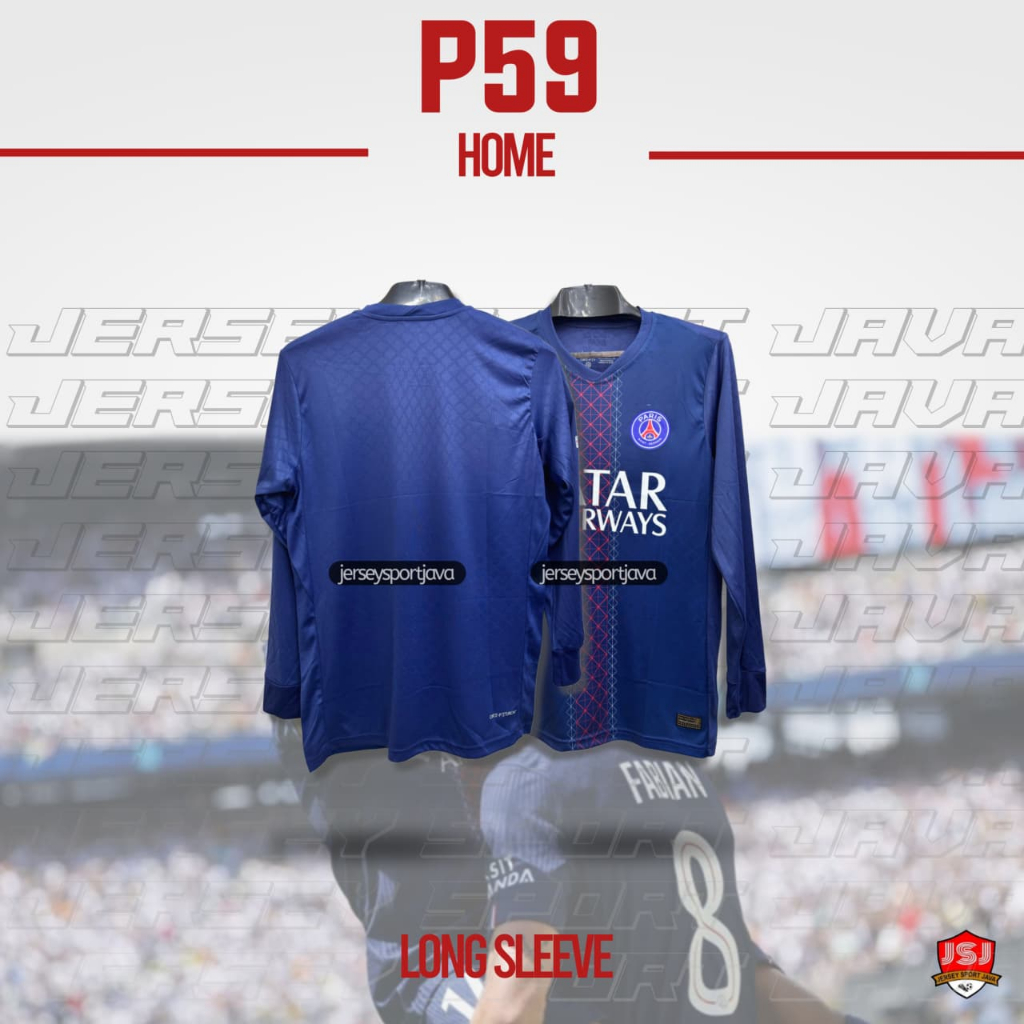 ( BISA COD ) LONGSLEVEE JERSEY BAJU BOLA PRIA LENGAN PANJANG PSG HOME 2025 2026 NEW GRADE ORI IMPORT