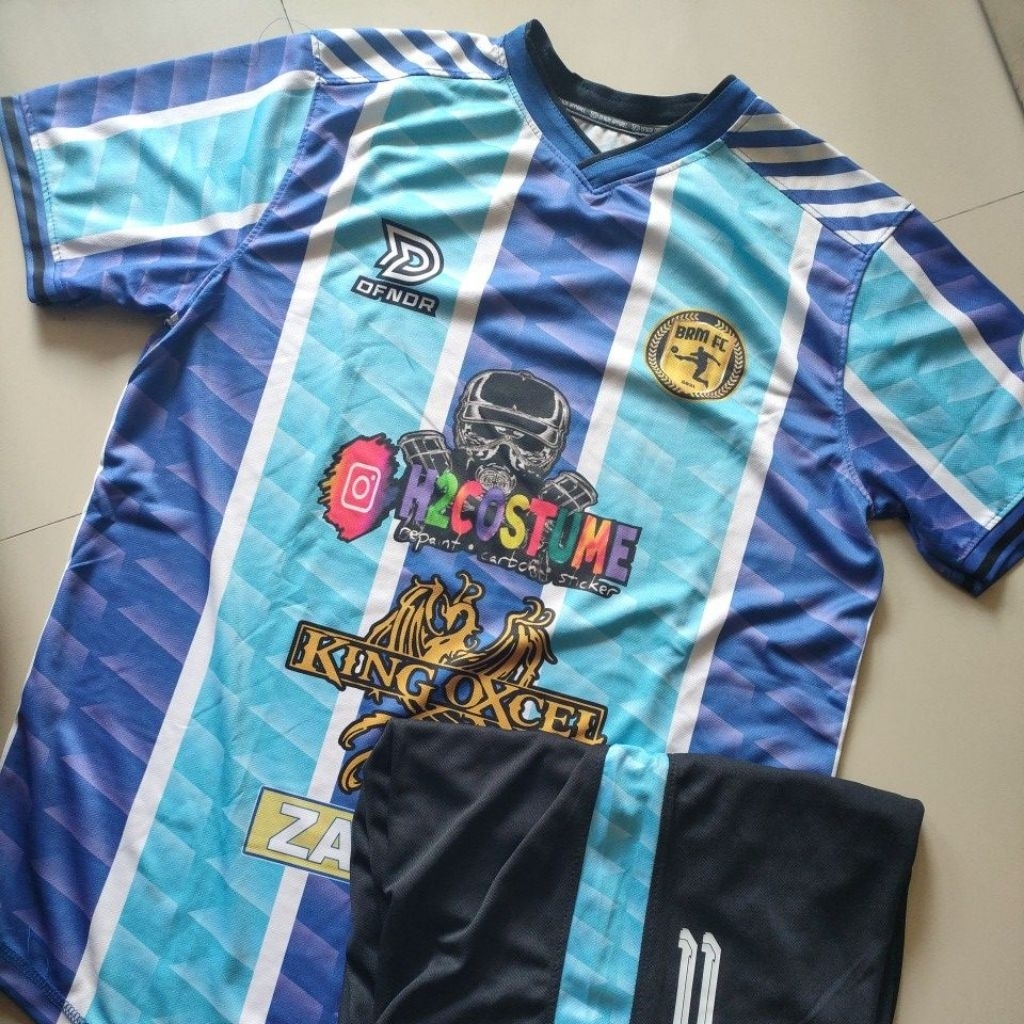Setelan Jersey Futsal Sepak Bola Pria & Wanita Keren Warna Biru