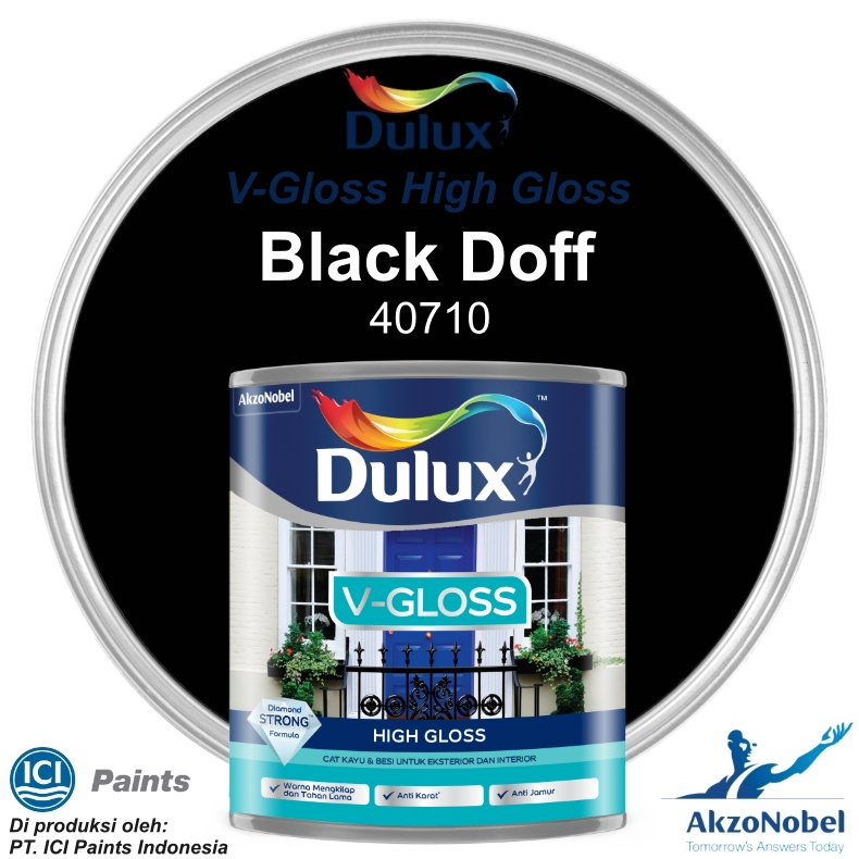 CAT DULUX V-GLOSS HIGH GLOSS 0.8 LT - BLACK DOFF 40710