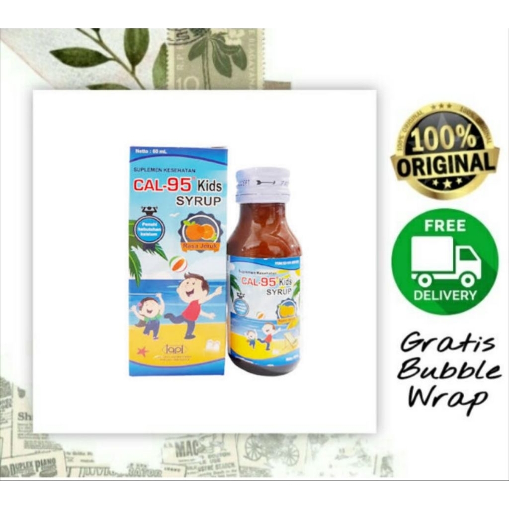Cal-95 Kids Sirup 60 ml Cal 95 Sirup Anak Suplemen Kalsium Anak