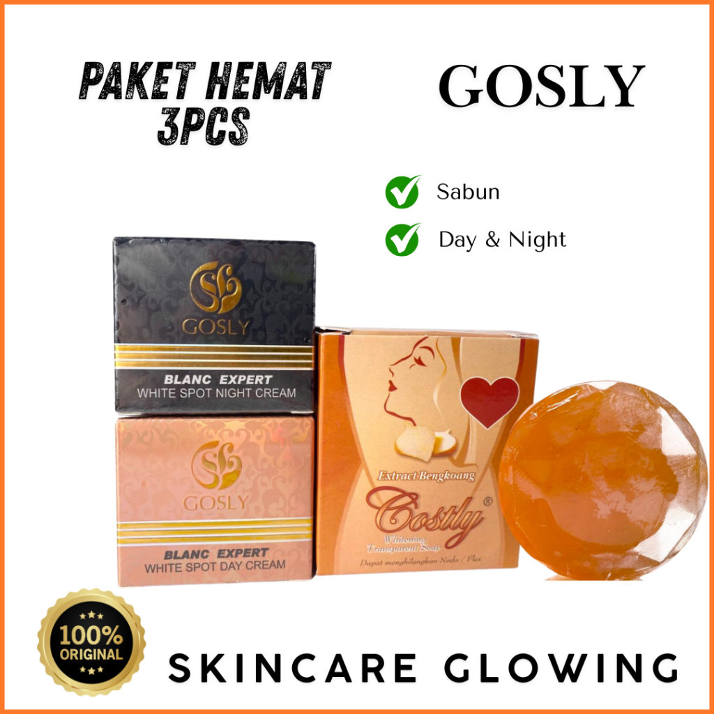 Gosly Whitening Cream Day & Night Cream + Sabun Gosly Bengkoang Paket 3IN 1 ORIGINAL / CLASSITA.ID