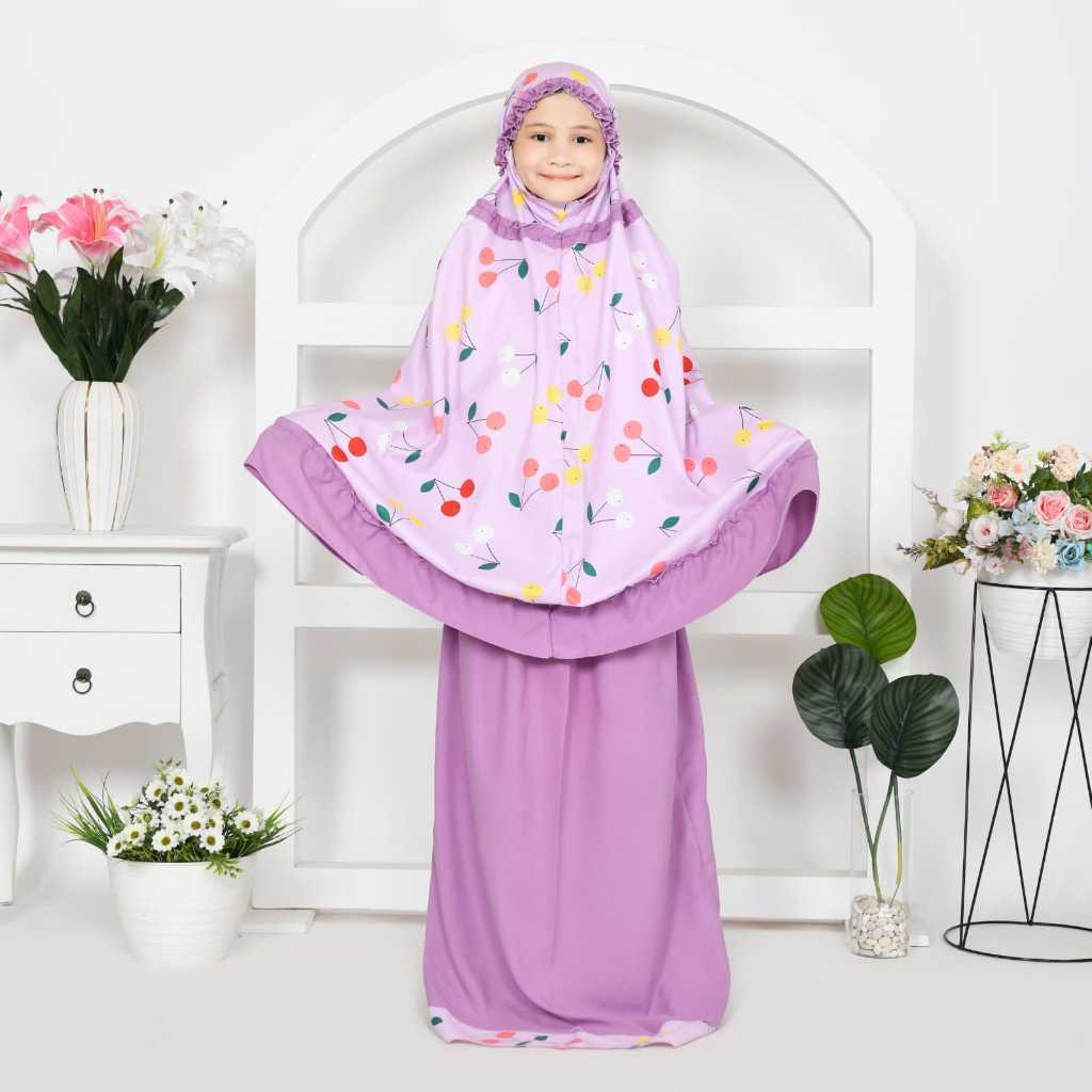 Mukena Anak chery lavender ( TAS SEJADAH) Mukenah Anak  Mukena Mukena Anak Kecil Kado Anak Perempuan