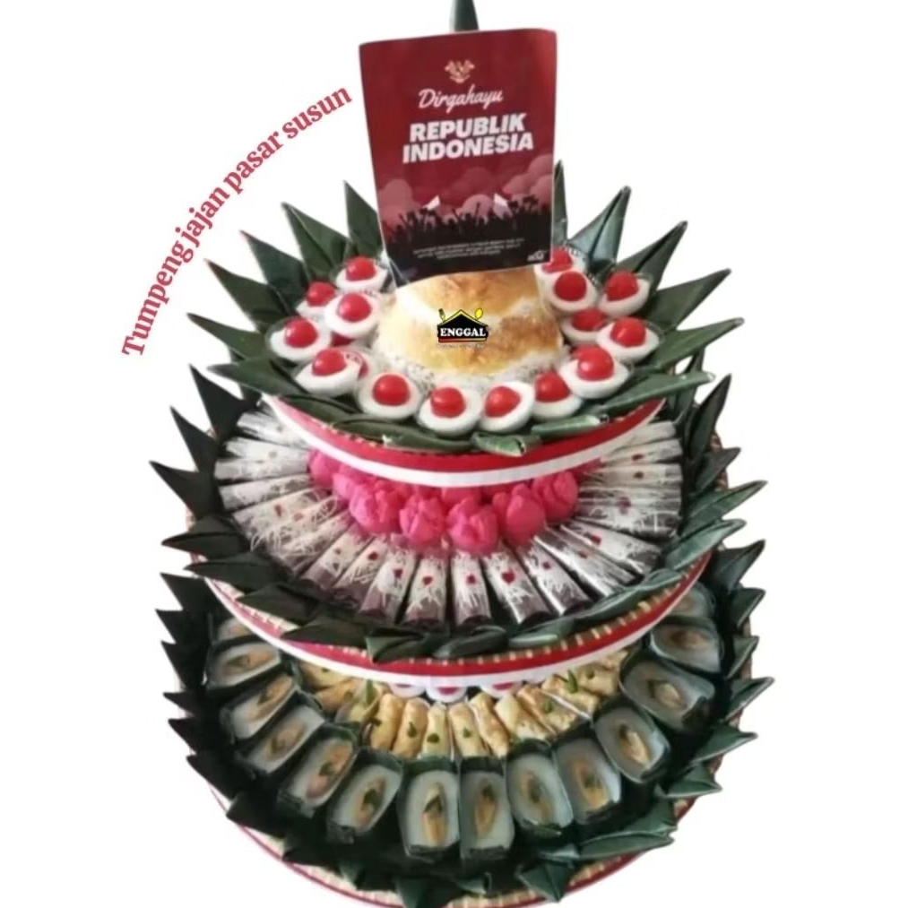Tumpeng jajan pasar susun/Kue Susun Cantik/Jajan pasar cantik